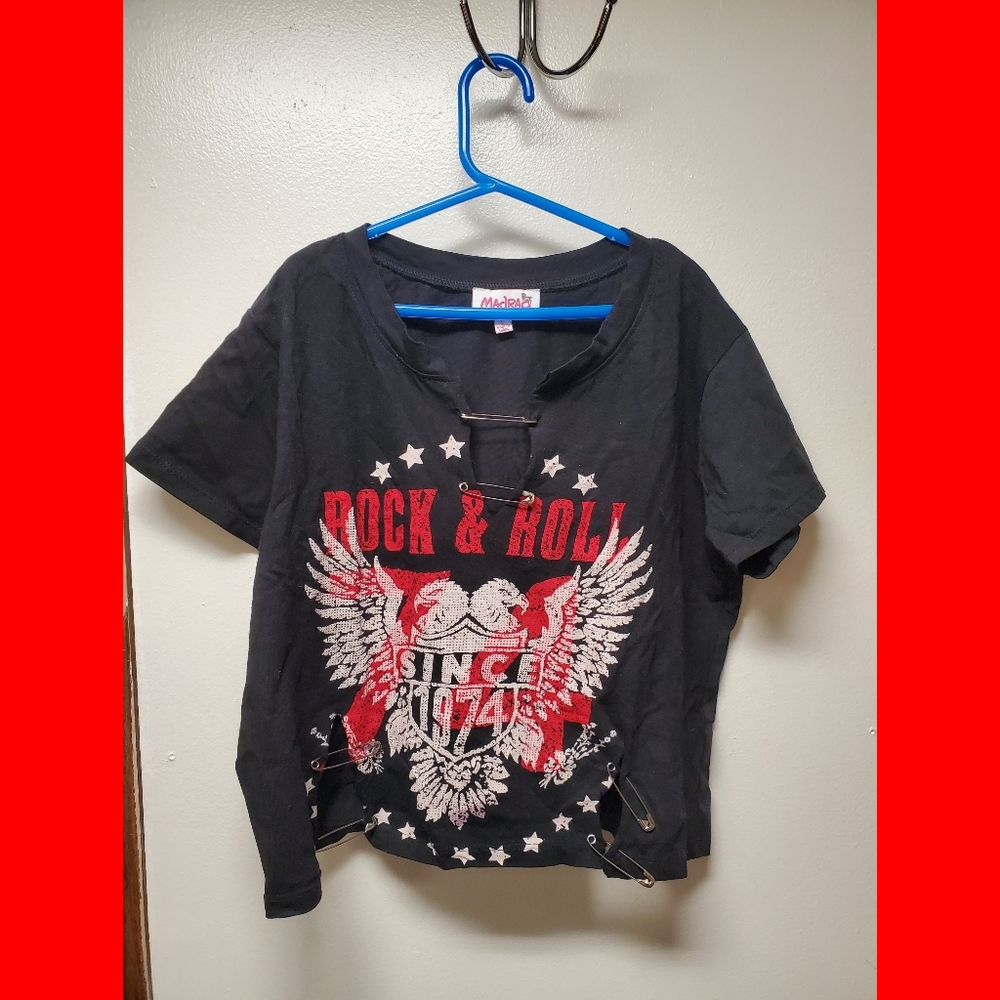 Rock &Roll Vintage Style 1974 Cropped  Tee